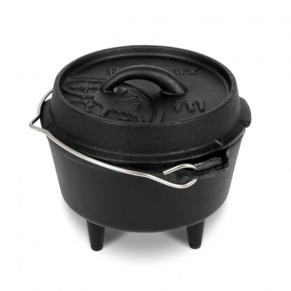 Petromax Feuertopf ft1 Dutch Oven aus Gusseisen - 0,93L Topf & 0,25L Deckel (Pfanne)