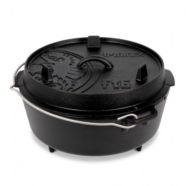 Petromax Feuertopf ft6 Dutch Oven aus Gusseisen - 5,5L Topf & 1,5L Deckel (Pfanne)