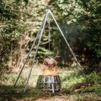 Petromax Geflügel-Grillkorb mit Kette und Haken