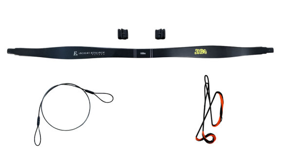 EK-Archery Wurfarmset 95lbs inkl. Endkappen, Sehne und Spannhilfe für Armbrust Jag 2 (schwarz)