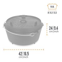 Petromax Feuertopf ft12 Dutch Oven aus Gusseisen - 10,8L...