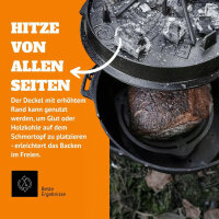 Petromax Feuertopf ft18 Dutch Oven aus Gusseisen - 16,1L Topf & 2L Deckel (Pfanne)