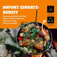 Petromax Feuertopf ft18 Dutch Oven aus Gusseisen - 16,1L Topf & 2L Deckel (Pfanne)