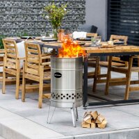 Petromax Feuertonne Pyron - Black Edition inkl. Grillplatte und Abdeckhaube