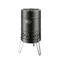 Petromax Feuertonne Pyron - Black Edition inkl. Grillplatte und Abdeckhaube