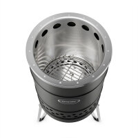 Petromax Feuertonne Pyron - Black Edition inkl. Grillplatte und Abdeckhaube