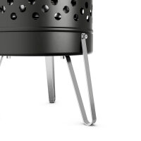 Petromax Feuertonne Pyron - Black Edition inkl. Grillplatte und Abdeckhaube