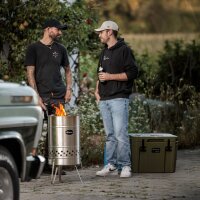 Petromax Feuertonne Pyron - Black Edition inkl. Grillplatte und Abdeckhaube