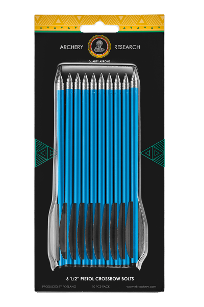 EK-Archery 10er Pack Aluminium Bolzen 6 1/2" (blau) für Cobra XBOW Pistolenarmbrust