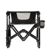 GCI Stowaway Rocker mit Seitentisch Dark Charcoal, Faltstuhl