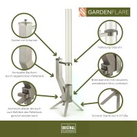 Gardenflare Klassik Feuerrohr Edelstahl silber