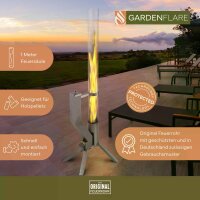 Gardenflare Klassik Feuerrohr Edelstahl silber