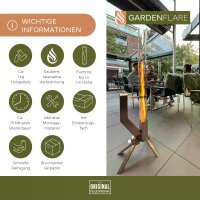 Gardenflare Klassik Feuerrohr Edelstahl silber