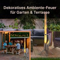 Gardenflare Klassik Feuerrohr Edelstahl silber
