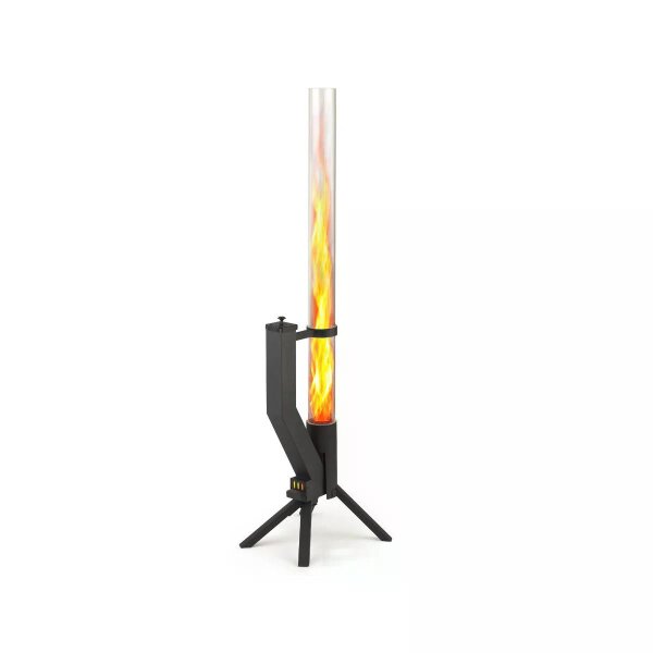 Gardenflare Klassik Feuerrohr Edelstahl schwarz