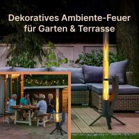 Gardenflare Klassik Feuerrohr Edelstahl schwarz