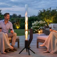 Gardenflare Klassik Feuerrohr Edelstahl schwarz