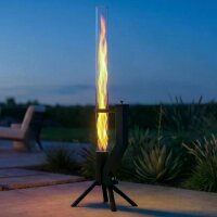 Gardenflare Klassik Feuerrohr Edelstahl schwarz