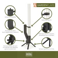 Gardenflare Klassik Feuerrohr Edelstahl schwarz