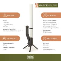 Gardenflare Klassik Feuerrohr Edelstahl schwarz