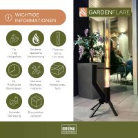 Gardenflare Klassik Feuerrohr Edelstahl schwarz