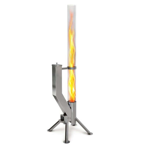 Gardenflare Premium Feuerrohr Edelstahl silber