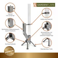 Gardenflare Premium Feuerrohr Edelstahl silber