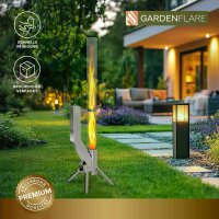 Gardenflare Premium Feuerrohr Edelstahl silber