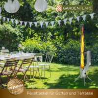 Gardenflare Premium Feuerrohr Edelstahl silber
