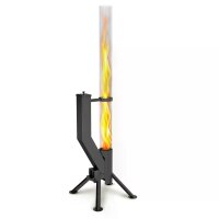 Gardenflare Premium Feuerrohr Edelstahl schwarz