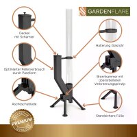 Gardenflare Premium Feuerrohr Edelstahl schwarz