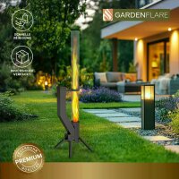Gardenflare Premium Feuerrohr Edelstahl schwarz