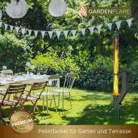 Gardenflare Premium Feuerrohr Edelstahl schwarz