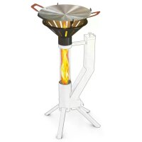 Gardenflare Grillaufsatz mit Outdoor Grillpfanne für das Klassik Feuerrohr
