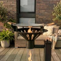 Gardenflare Grillaufsatz mit Outdoor Grillpfanne für das Klassik Feuerrohr